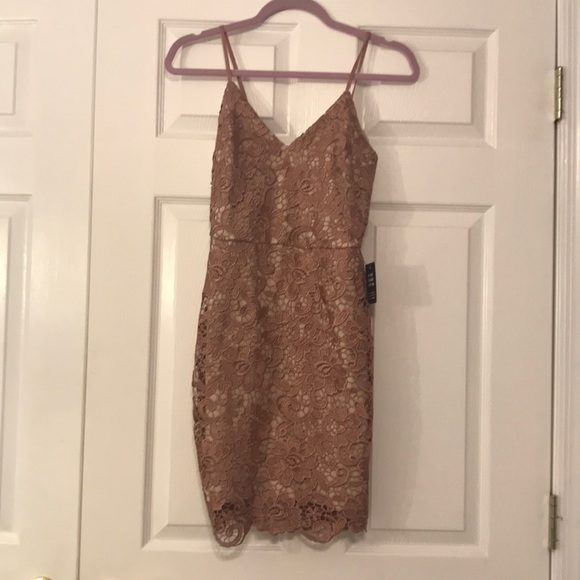 Express Dresses & Skirts - NEW beautiful rose gold lace dress